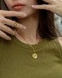 Half Face Moon Necklace - Oia Boutique
