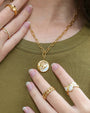 Half Face Moon Necklace - Oia Boutique