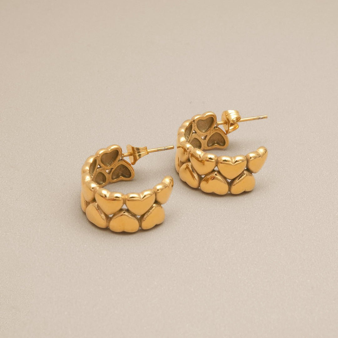 Heart Hoop Earrings - Oia Boutique