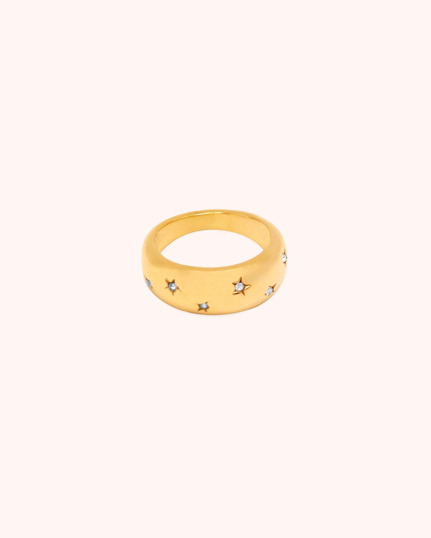 Hera Star Crystal Ring - Oia Boutique Sustainable Gold Jewellery - Recycled18k Gold Plated