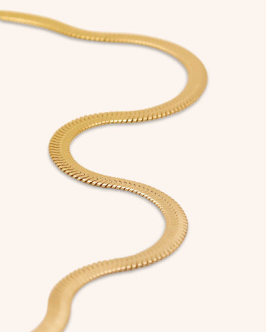 Herringbone Chain Necklace - Oia Boutique Sustainable Gold Jewellery - Recycled18k Gold Plated