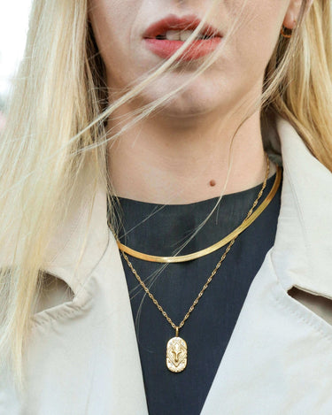 Herringbone Chain Necklace - Oia Boutique Sustainable Gold Jewellery - Recycled18k Gold Plated