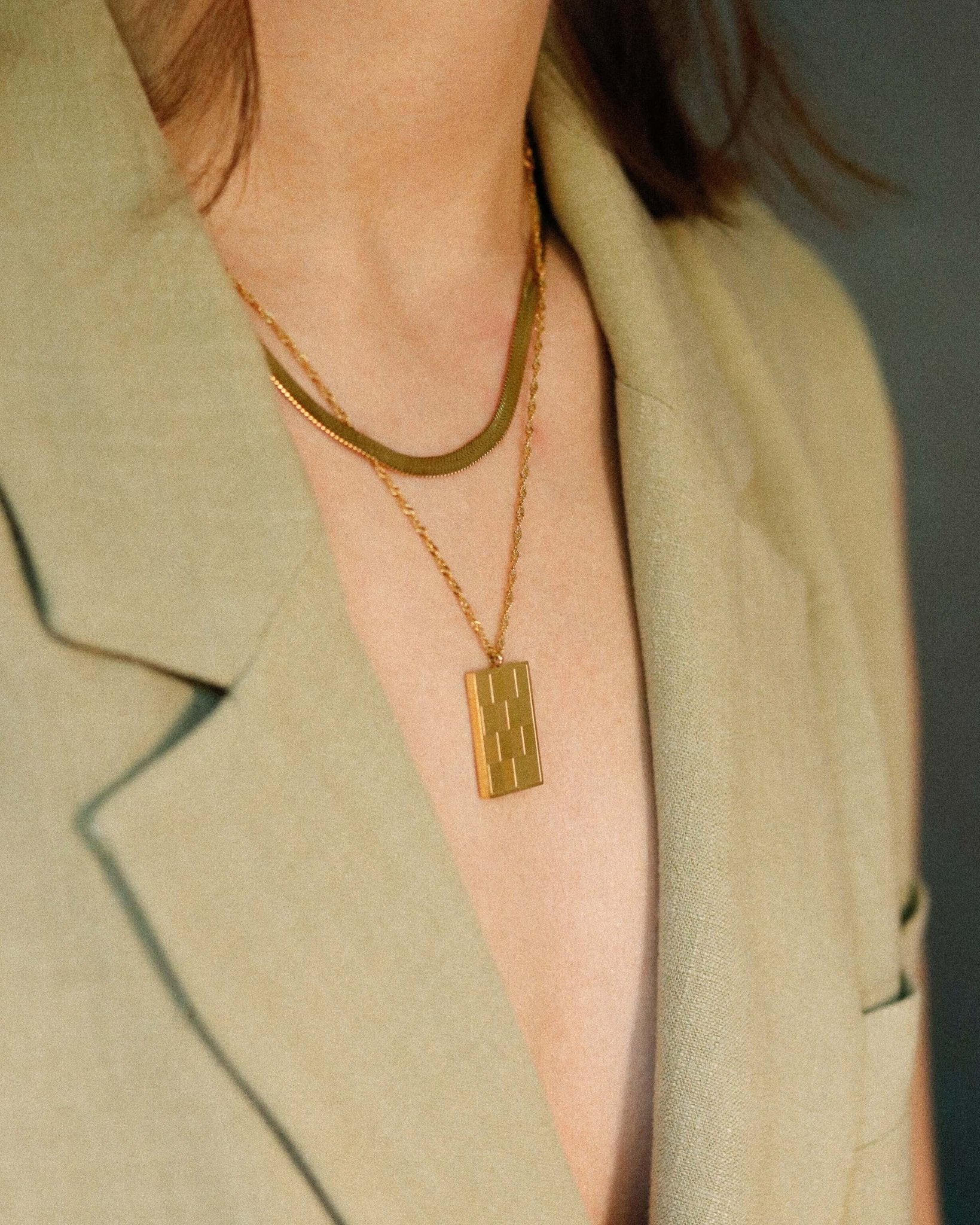 Herringbone Chain Necklace | Stainless Steel - Oia Boutique