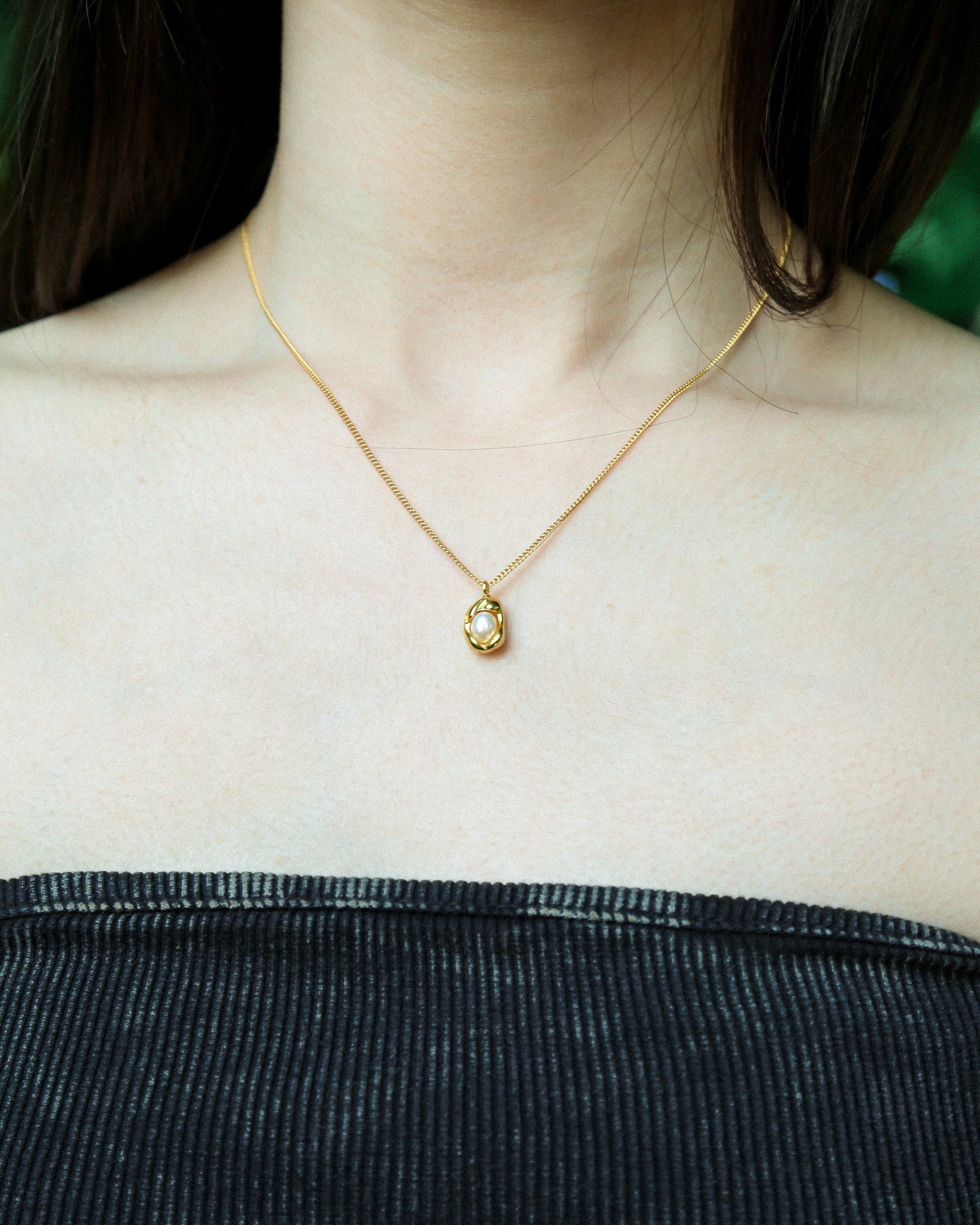 Inlaid Pearl Necklace - Oia Boutique