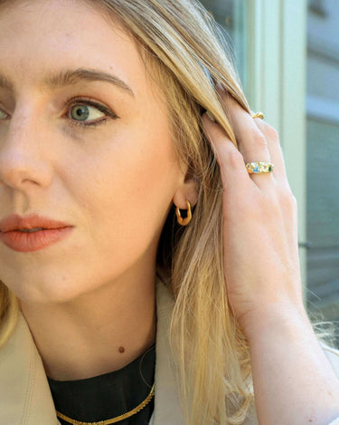 Irregular U Shape Hoop Earring - Oia Boutique Sustainable Gold Jewellery - Recycled18k Gold Plated