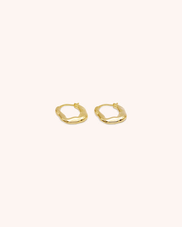 Irregular U Shape Hoop Earring - Oia Boutique Sustainable Gold Jewellery - Recycled18k Gold Plated