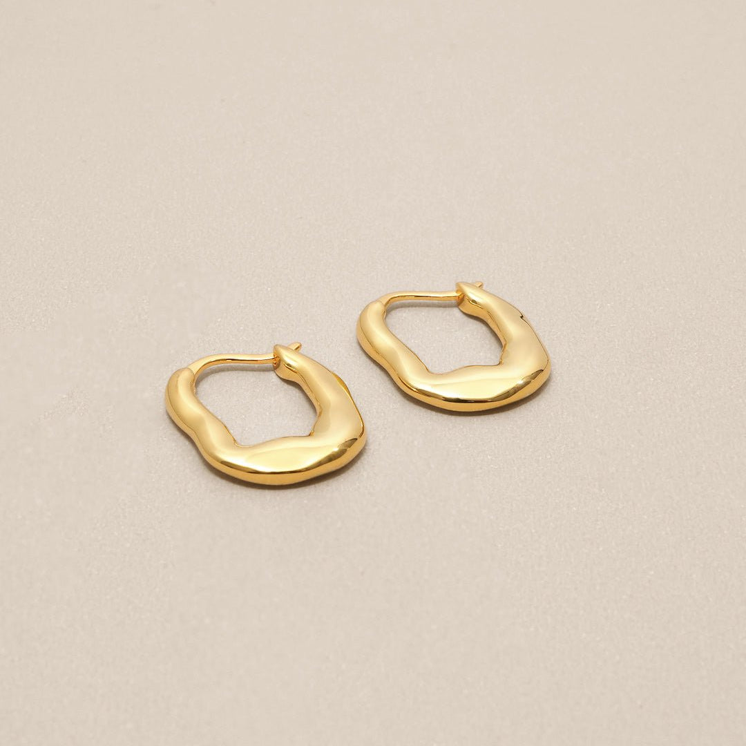 Irregular U Shape Hoop Earrings - Oia Boutique