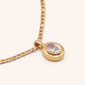 Louisa Clear Zircon Oval Necklace - Oia Boutique Sustainable Gold Jewellery - Recycled18k Gold Plated