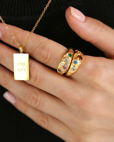 Louisa Colourful Zircon Ring - Oia Boutique Sustainable Gold Jewellery - Recycled18k Gold Plated