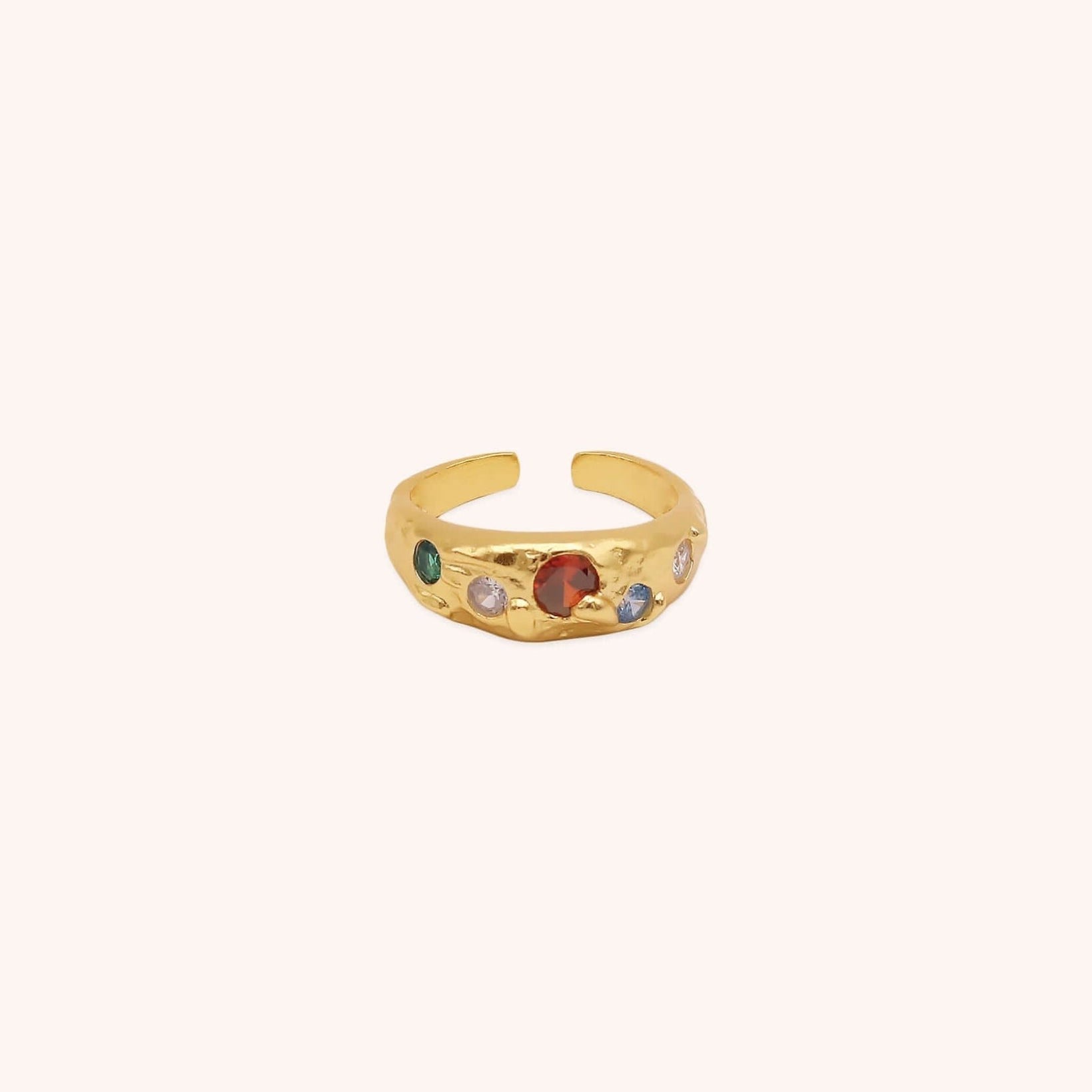 Louisa Colourful Zircon Ring - Oia Boutique Sustainable Gold Jewellery - Recycled18k Gold Plated