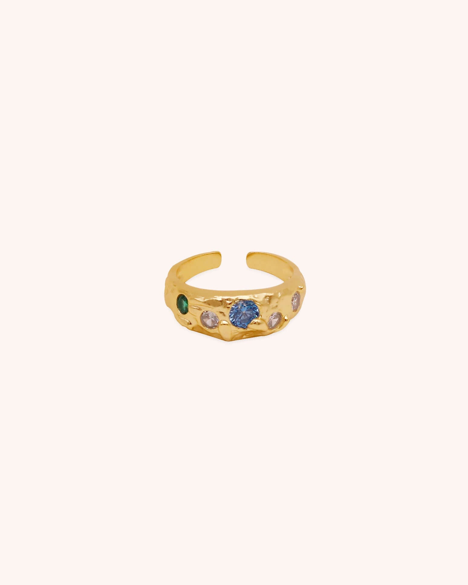 Louisa Colourful Zircon Ring - Oia Boutique Sustainable Gold Jewellery - Recycled18k Gold Plated