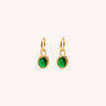 Louisa Green Zircon Oval Earring - Oia Boutique Sustainable Gold Jewellery - Recycled18k Gold Plated