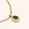 Louisa Green Zircon Oval Necklace - Oia Boutique Sustainable Gold Jewellery - Recycled18k Gold Plated