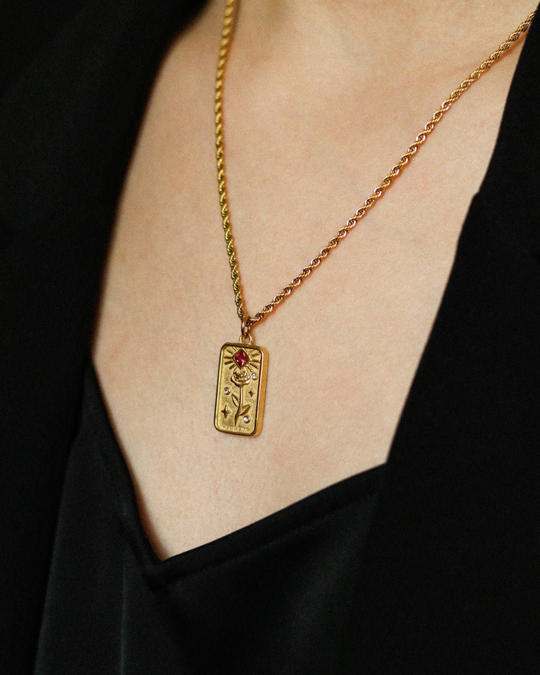 Lovers Tarot Card Necklace - Oia Boutique