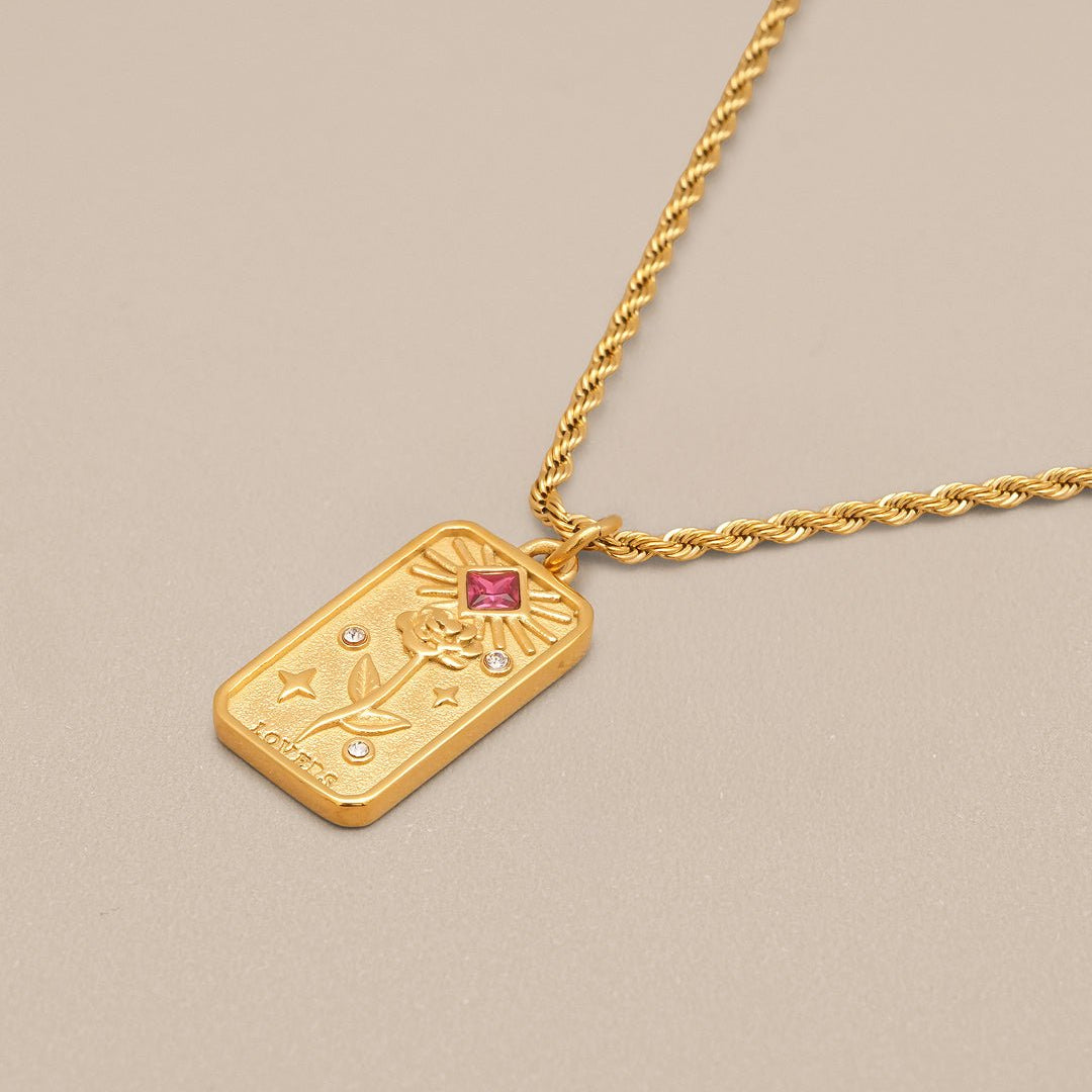 Lovers Tarot Card Necklace - Oia Boutique