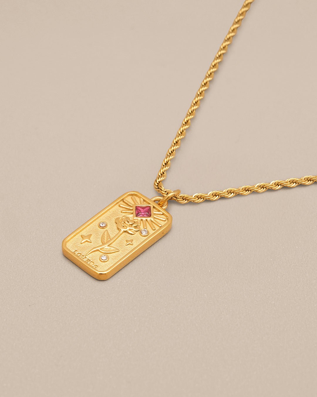 Lovers Tarot Card Necklace - Oia Boutique