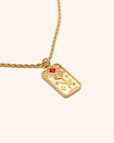 Lovers Tarot Card Necklace - Oia Boutique Sustainable Gold Jewellery - Recycled18k Gold Plated