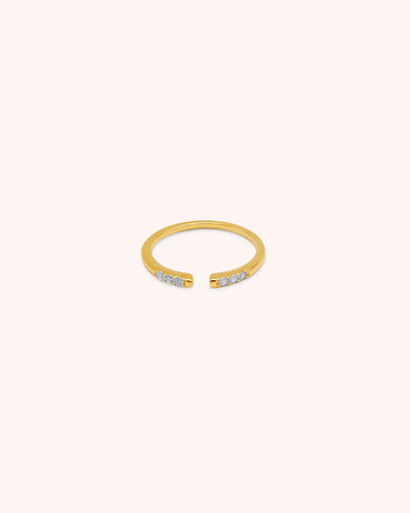 Mini Zircon Minimalist Ring - Oia Boutique Sustainable Gold Jewellery - Recycled18k Gold Plated