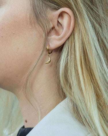 Moon Hoop Earring - Oia Boutique Sustainable Gold Jewellery - Recycled18k Gold Plated