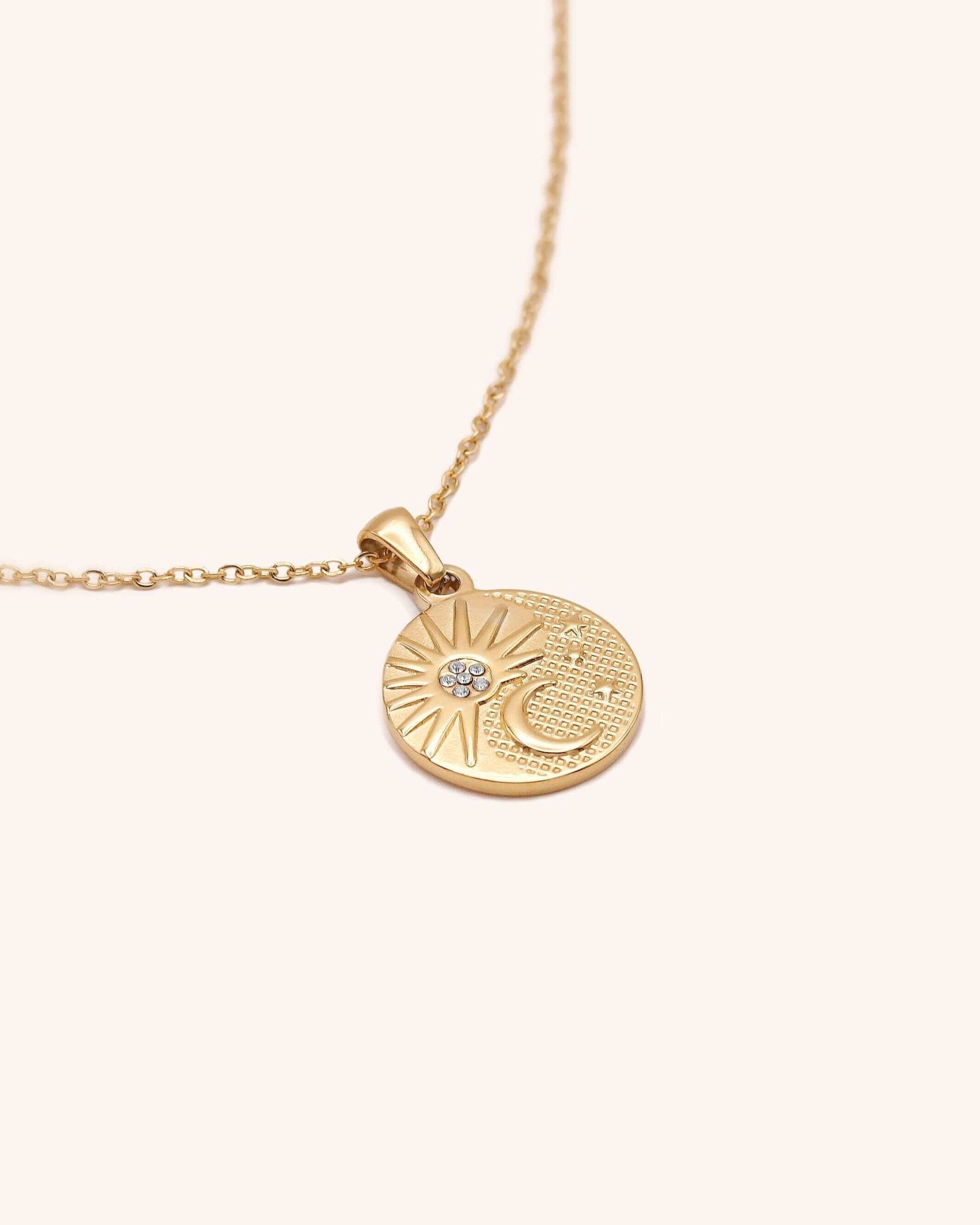 Moon & Sun Necklace - Oia Boutique Sustainable Gold Jewellery - Recycled18k Gold Plated
