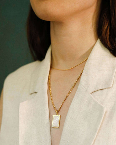 Mother of Pearl Necklace - Oia Boutique Sustainable Gold Jewellery - Recycled18k Gold Plated