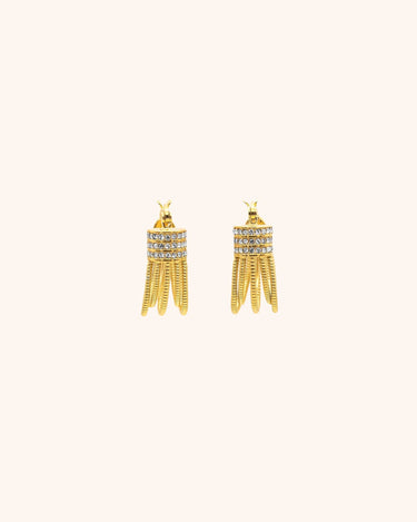 Multi Layer Zircon Earring - Oia Boutique Sustainable Gold Jewellery - Recycled18k Gold Plated