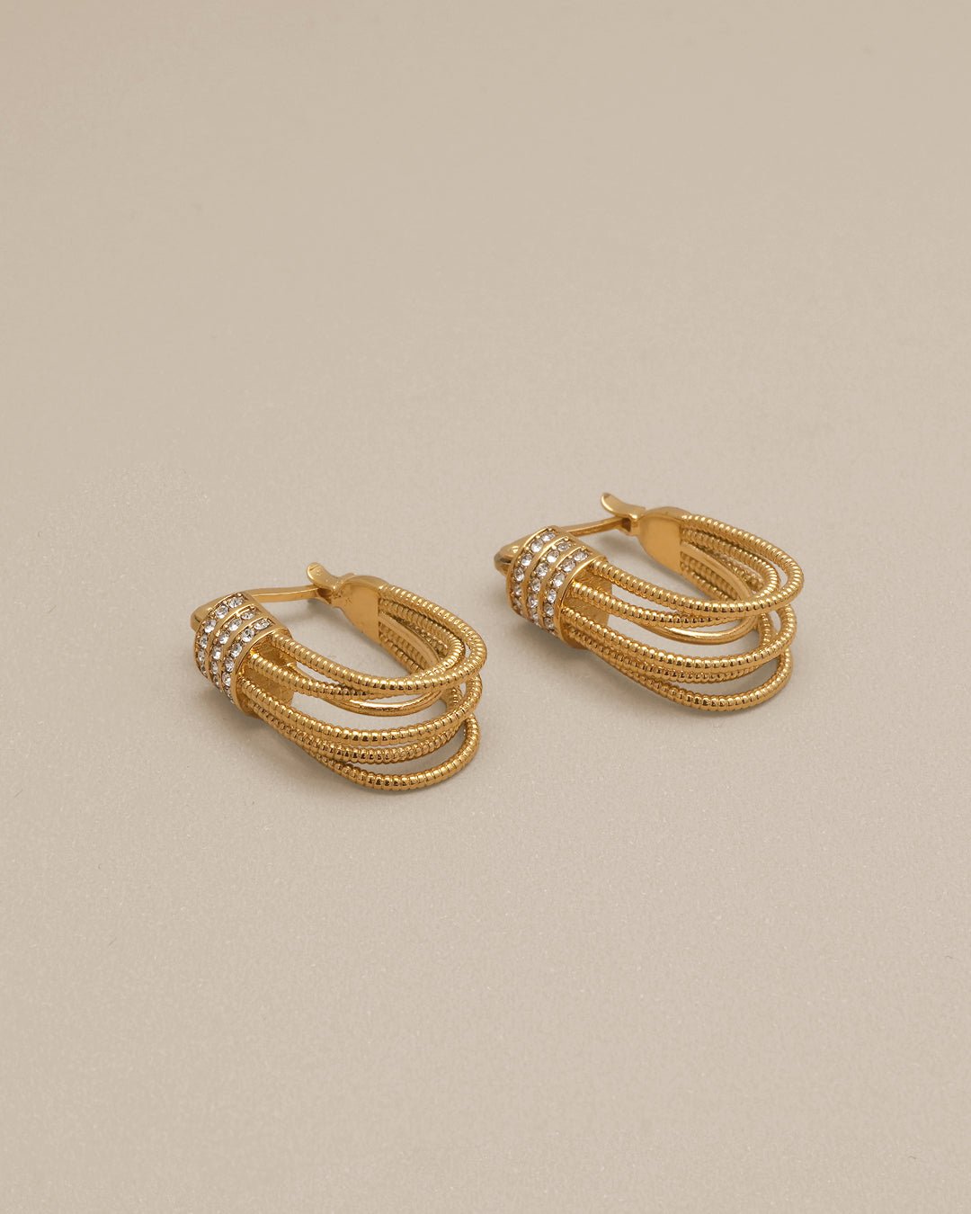 Multi Layer Zircon Earrings - Oia Boutique