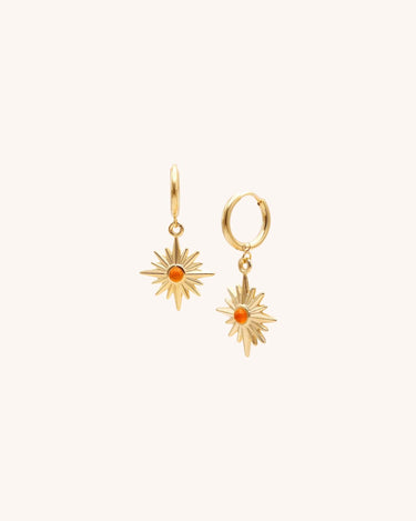 Orange North Star Drop Earring - Oia Boutique Sustainable Gold Jewellery - Recycled18k Gold Plated