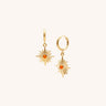 Orange North Star Drop Earring - Oia Boutique Sustainable Gold Jewellery - Recycled18k Gold Plated