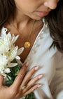 Oval Zircon Heart Pendant Necklace - Oia Boutique Sustainable Gold Jewellery - Recycled18k Gold Plated