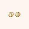 Oval Zircon Heart Stud Earring - Oia Boutique Sustainable Gold Jewellery - Recycled18k Gold Plated