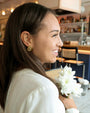 Oval Zircon Heart Stud Earring - Oia Boutique Sustainable Gold Jewellery - Recycled18k Gold Plated