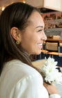 Oval Zircon Heart Stud Earring - Oia Boutique Sustainable Gold Jewellery - Recycled18k Gold Plated