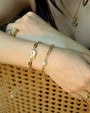 Paper Clip Chain Pearl Bracelet - Oia Boutique