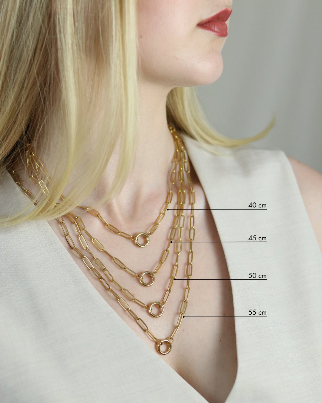 Paperclip Chain Charm Necklace - Oia Boutique