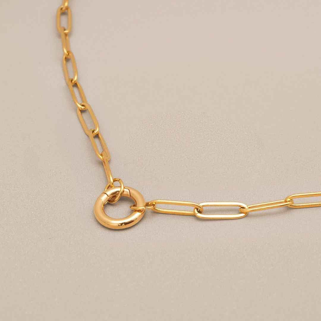 Paperclip Chain Charm Necklace - Oia Boutique