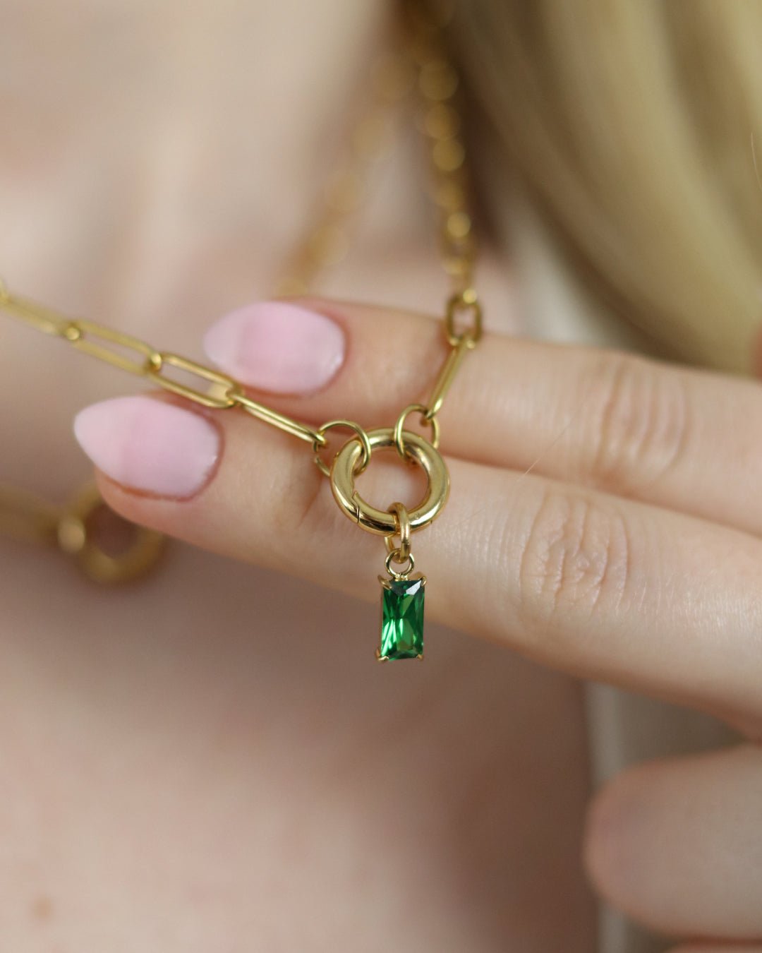 Paperclip Chain Charm Necklace - Oia Boutique