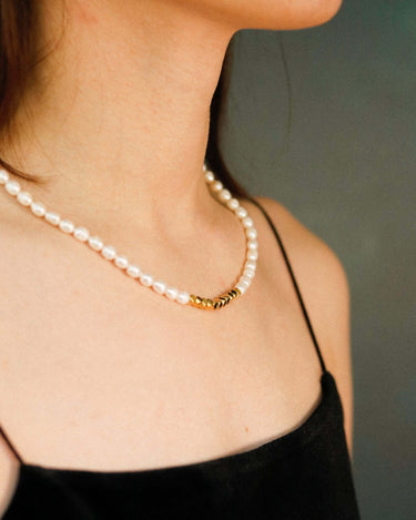 Pearl Choker Necklace - Oia Boutique Sustainable Gold Jewellery - Recycled18k Gold Plated