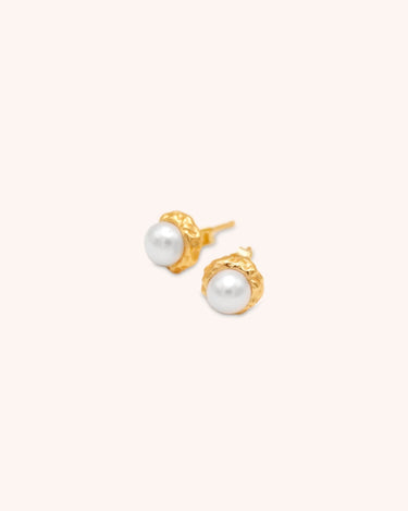 Pearl Stud Earring - Oia Boutique Sustainable Gold Jewellery - Recycled18k Gold Plated