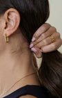 Rectangle Cubic Zircon Earring - Oia Boutique Sustainable Gold Jewellery - Recycled18k Gold Plated