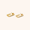 Rectangle Cubic Zircon Earring - Oia Boutique Sustainable Gold Jewellery - Recycled18k Gold Plated