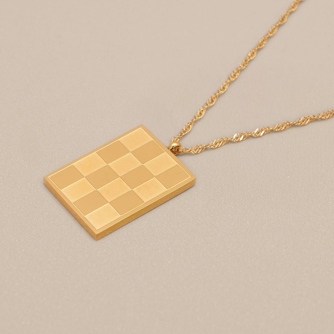 Square Patterned Necklace - Oia Boutique