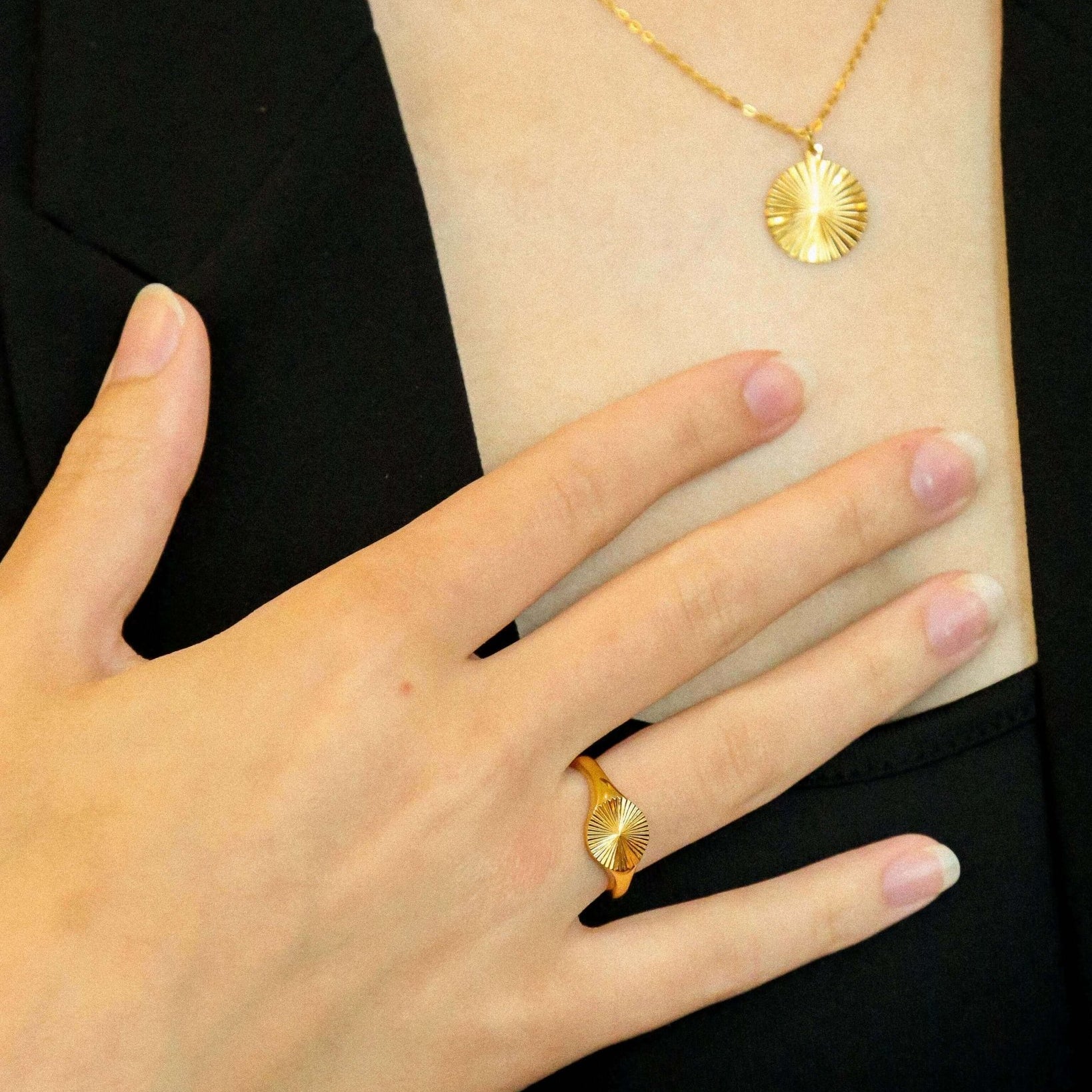 Stackable Sunbeam Ring - Oia Boutique Sustainable Gold Jewellery - Recycled18k Gold Plated