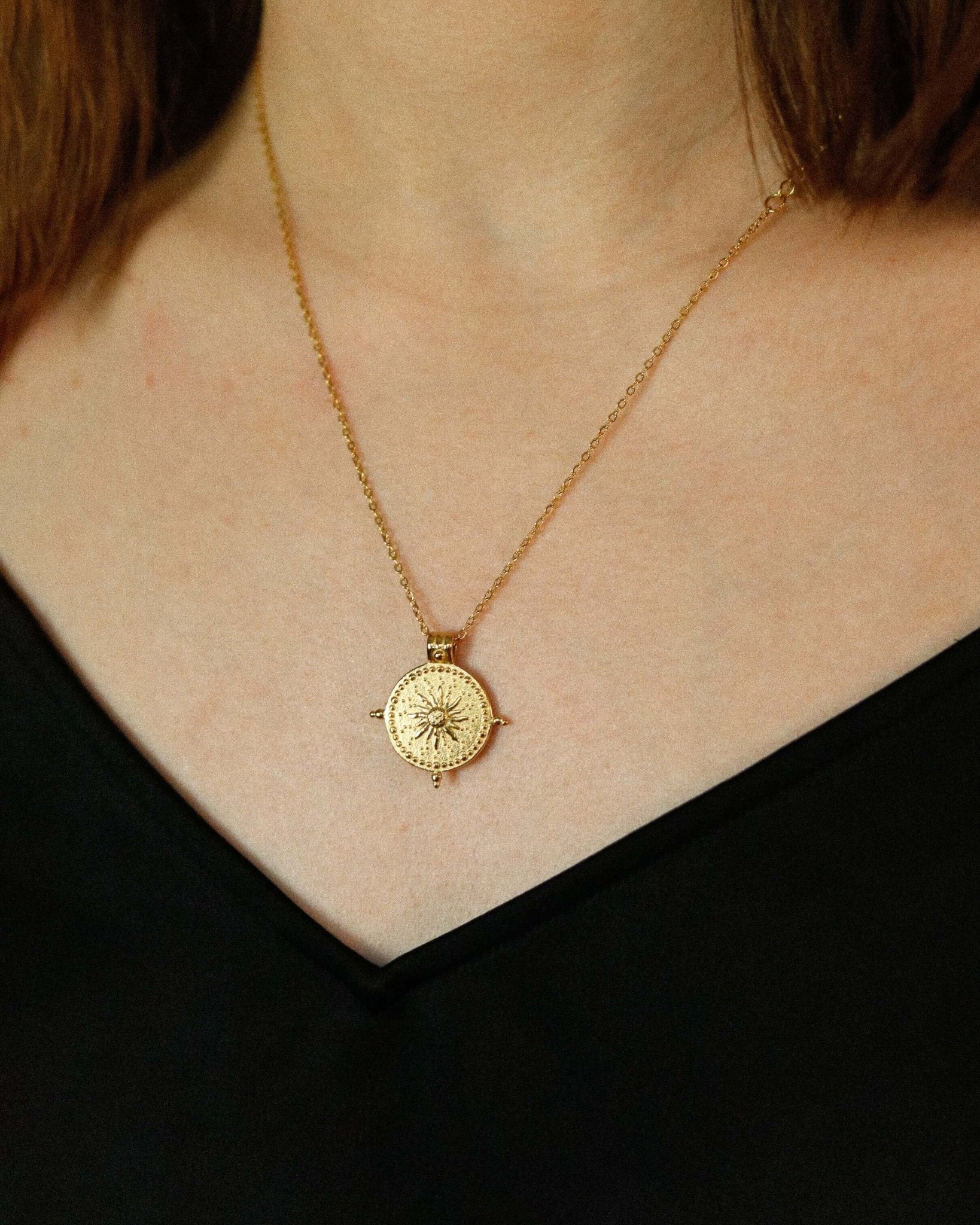 Sun Pendant Necklace - Oia Boutique Sustainable Gold Jewellery - Recycled18k Gold Plated