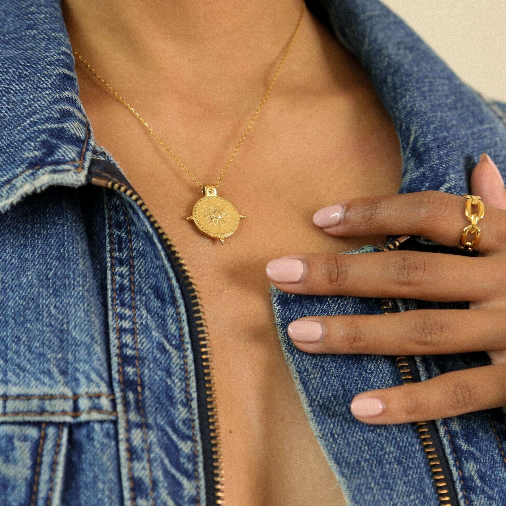 Sun Pendant Necklace - Oia Boutique Sustainable Gold Jewellery - Recycled18k Gold Plated