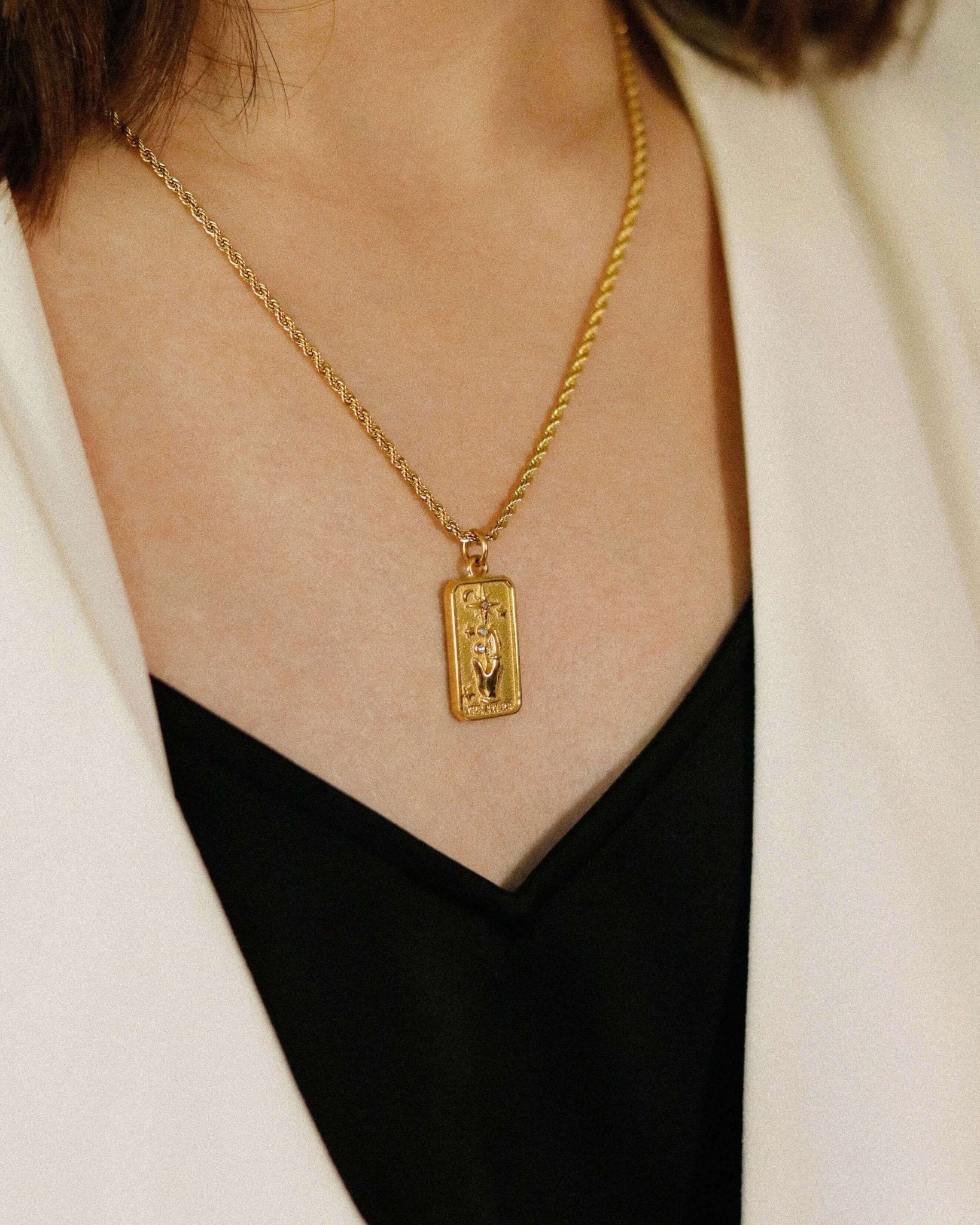 The Stars Tarot Card Necklace - Oia Boutique Sustainable Gold Jewellery - Recycled18k Gold Plated