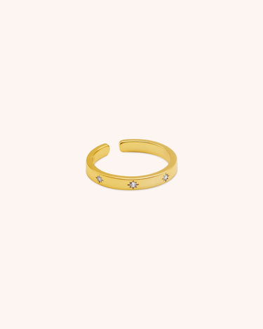 Theia Adjustable Star Ring - Oia Boutique Sustainable Gold Jewellery - Recycled18k Gold Plated