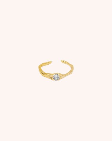 Theia Minimalist Zircon Ring - Oia Boutique Sustainable Gold Jewellery - Recycled18k Gold Plated