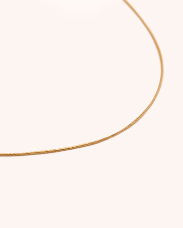 Thin Herringbone Chain Necklace - Oia Boutique Sustainable Gold Jewellery - Recycled18k Gold Plated