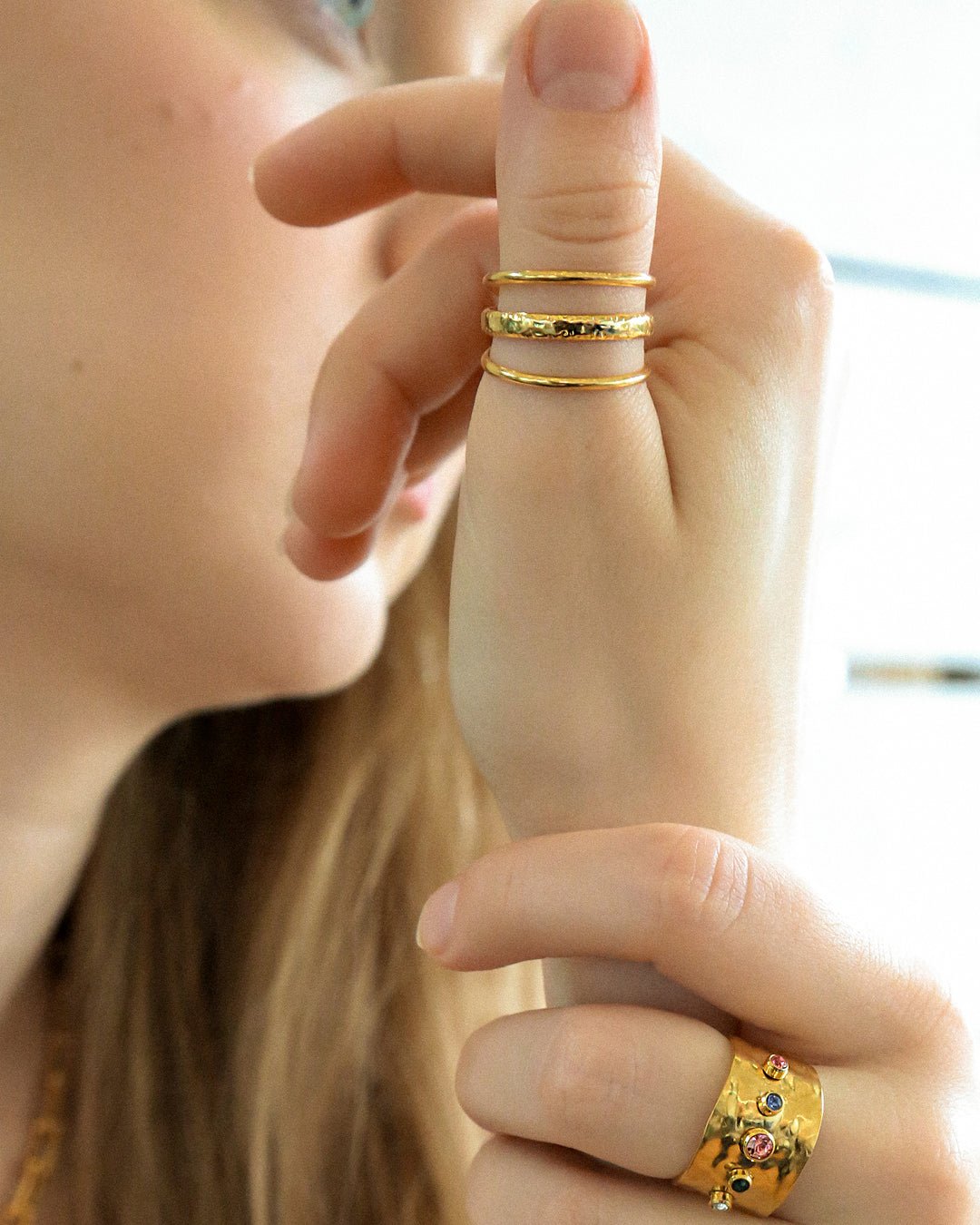 Three Layered Open Ring - Oia Boutique